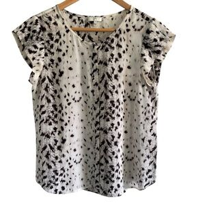 Joie Leopard Print 100% Silk, Cap Sleeve Blouse Small